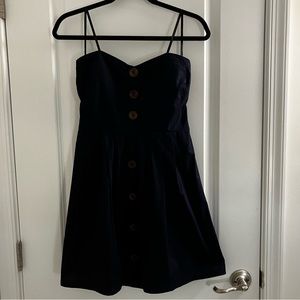CITY TRIANGLES | vintage navy button dress | size 5